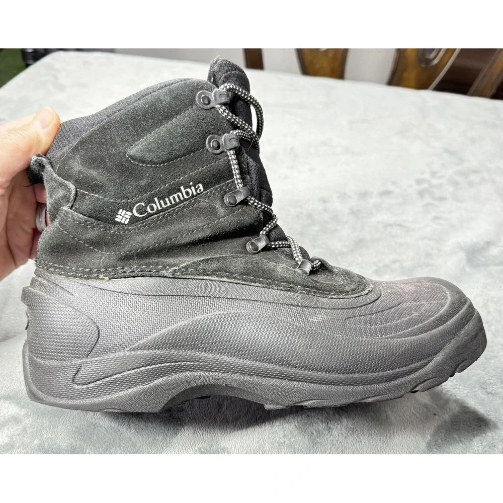 Columbia Boots Mens Size 7 Black Gray‎ Winter Snow Insulated 200g YM404-010